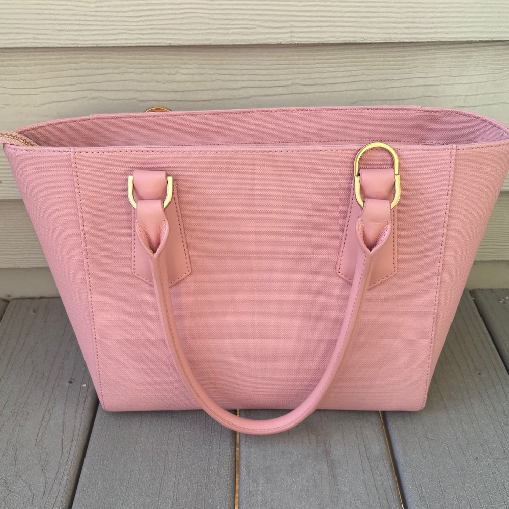 Dagne Dover Pink Tote with Gold Hardware